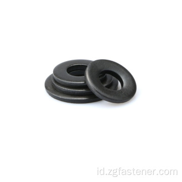 Baja black oksida bundar cuci karbon baja karbon finish hitam galvanis flat washer